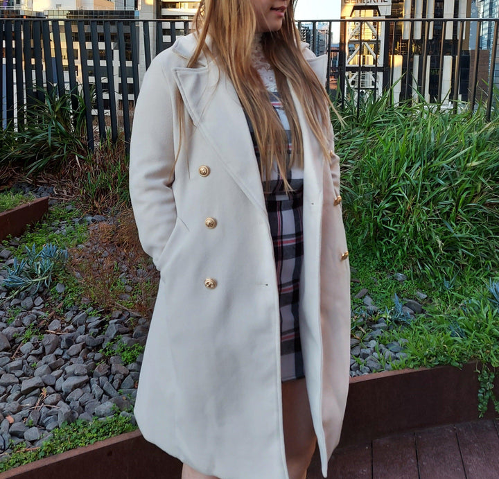Fall For You Double Breasted Coat - Cream Outerwear