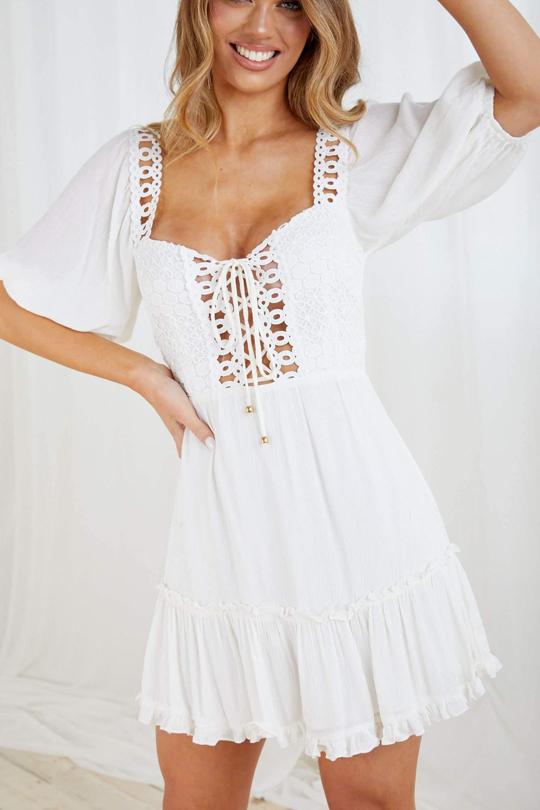 Summer Nights Mini Dress - White Dresses