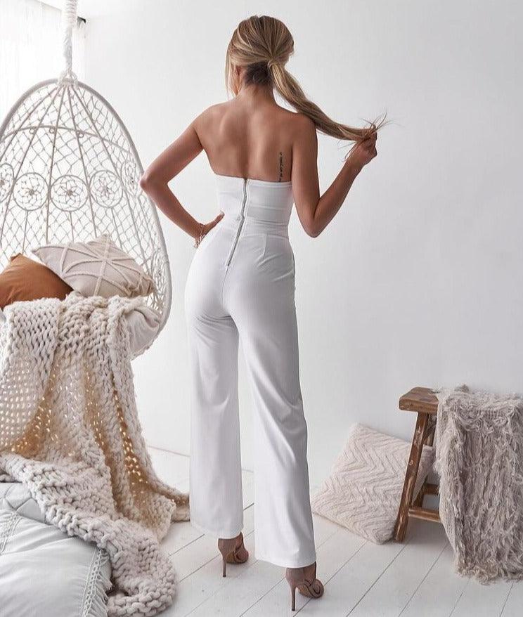Day In Paradise Cut Out Jumpsuit - White Jumpsuits