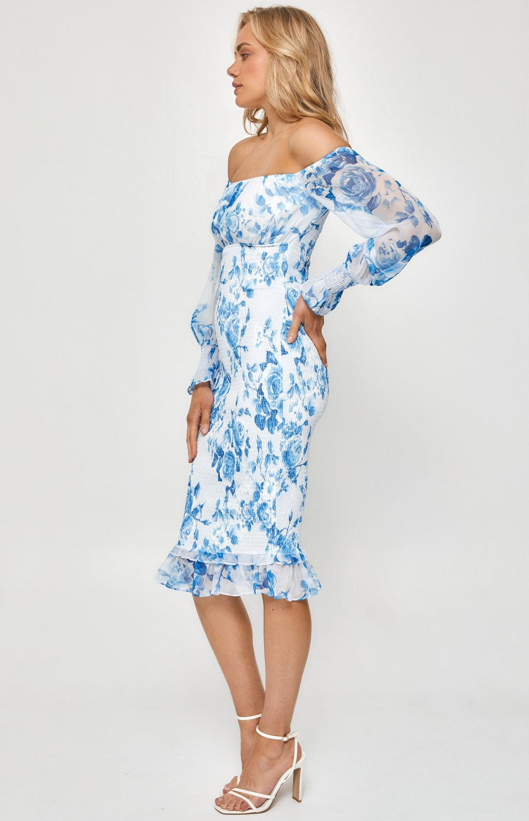 This Love Floral Midi Dress - Blue Dresses