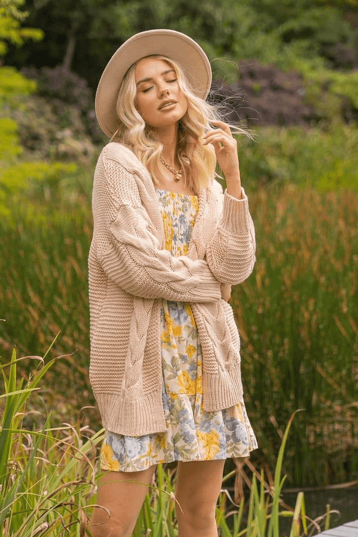 Whole Lot Of Love Knit Chunky Cardigan - Vanilla Outerwear