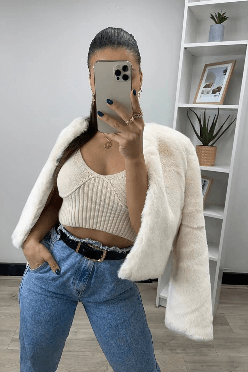 Know Your Worth Faux Fur Coat - White Cream Outerwear
