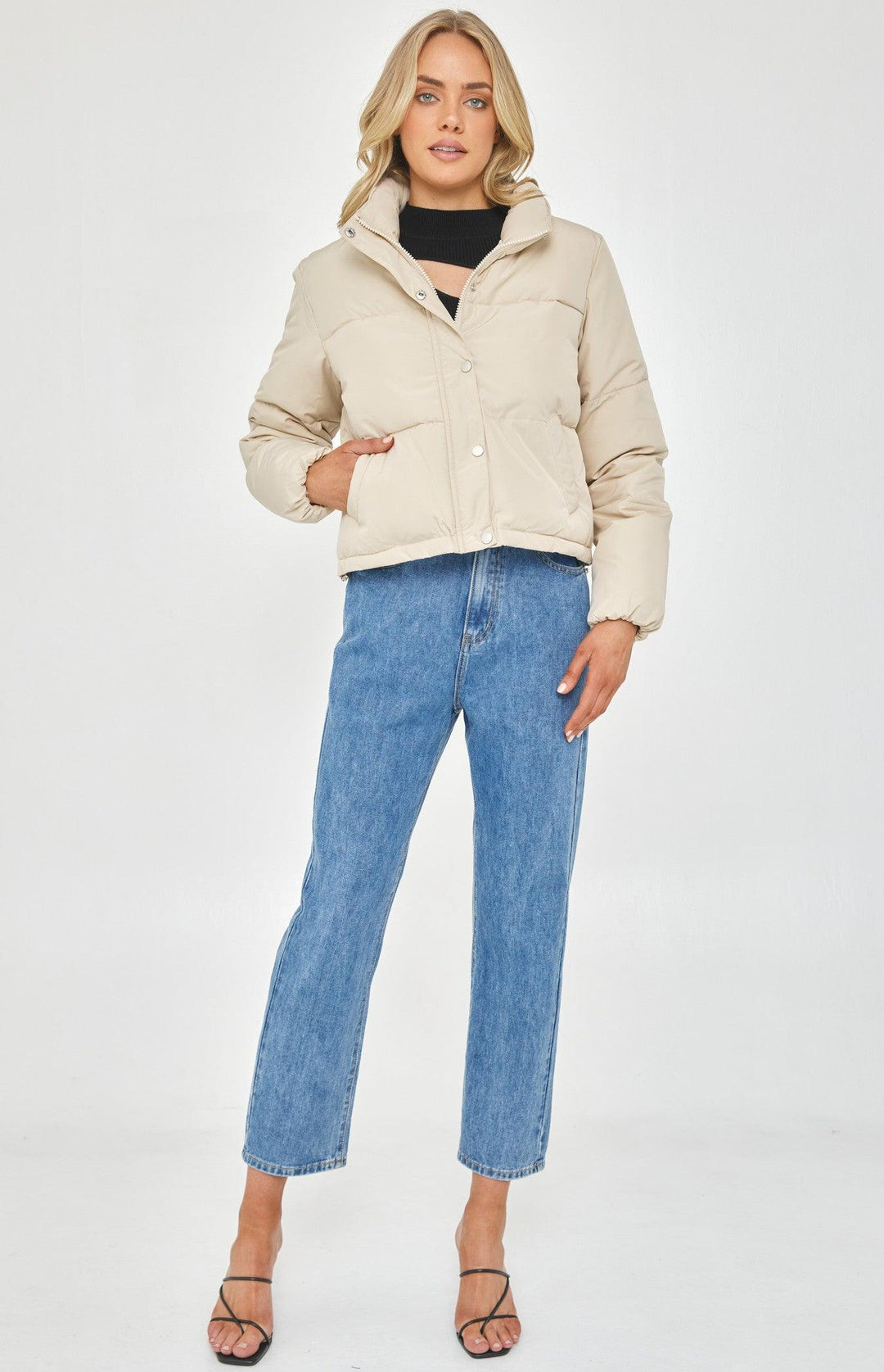 Higher Love Puffer Jacket - Cream/Beige Outerwear